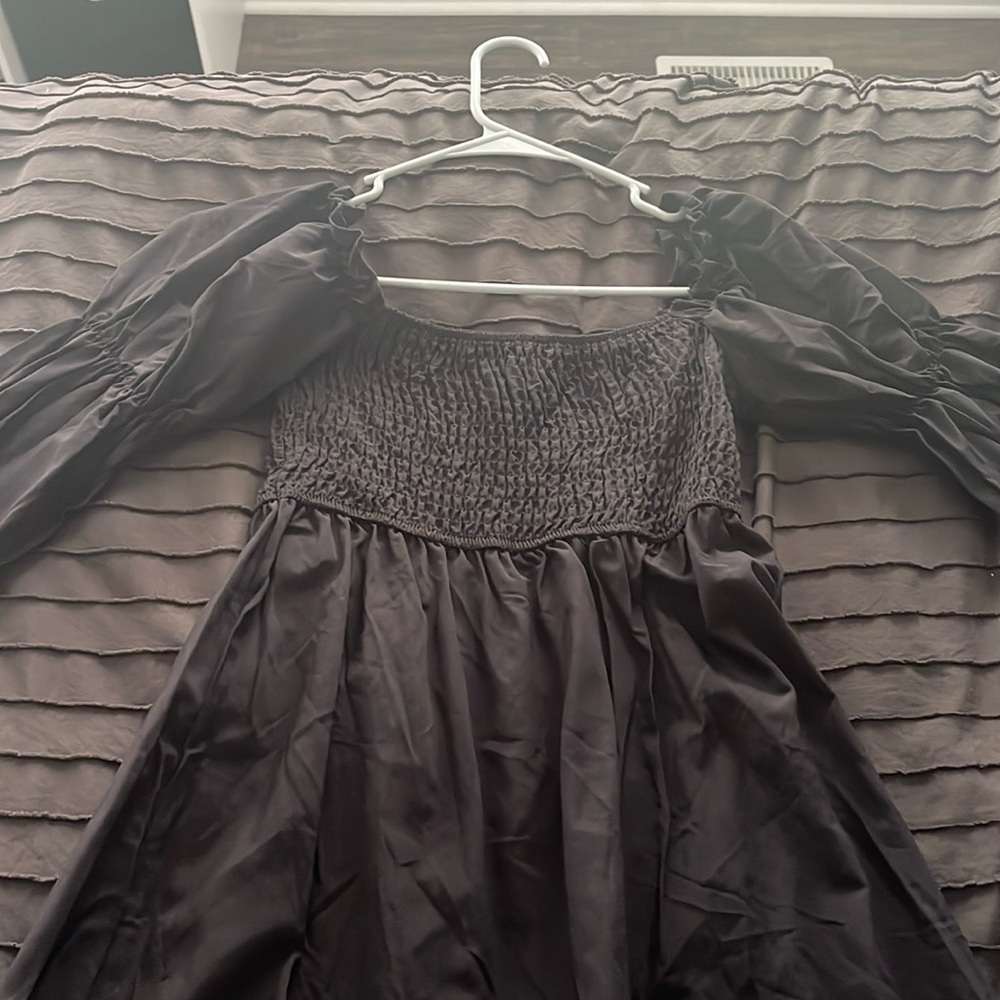 Black long sleeve mini dress